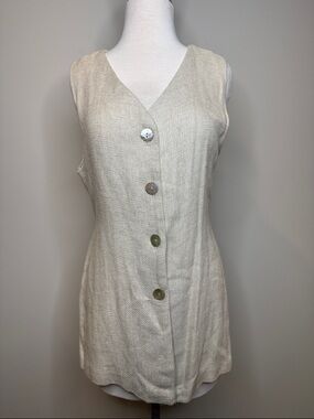 Rue21 Y2K Made in USA Button Front Tunic Linen Lagenlook Vtg Size Medium